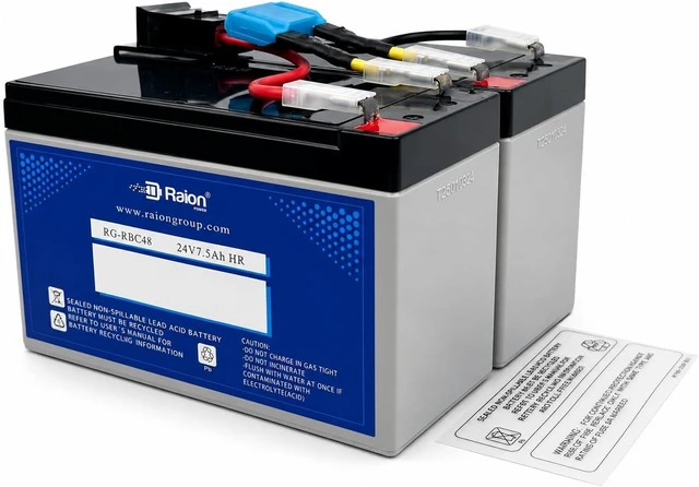 Main image of Raion Power 24V 7.5Ah High Rate RBC48 Compatible Battery Cartridge for APC Smart-UPS SMT750, SMT750C, SMT750CUS, SMT750US, SUA750ICH, SUA750IX38 & SUA750US