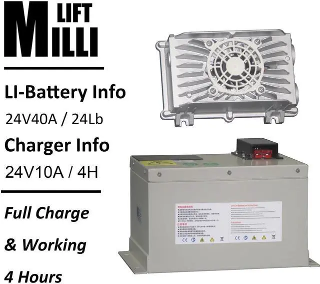 Alt view image 5 of 7 - Millilift Electric Pallet Jack, 3300LB Capacity, 45"x21" Forks