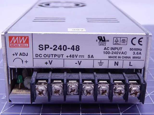 Alt view image 6 of 6 - Mean Well SP-240-48 Enclosed Switching AC-to-DC Power Supply, Single Output, 48V, 0-5A, 240W, 2.0" H x 3.7" W x 7.5" L