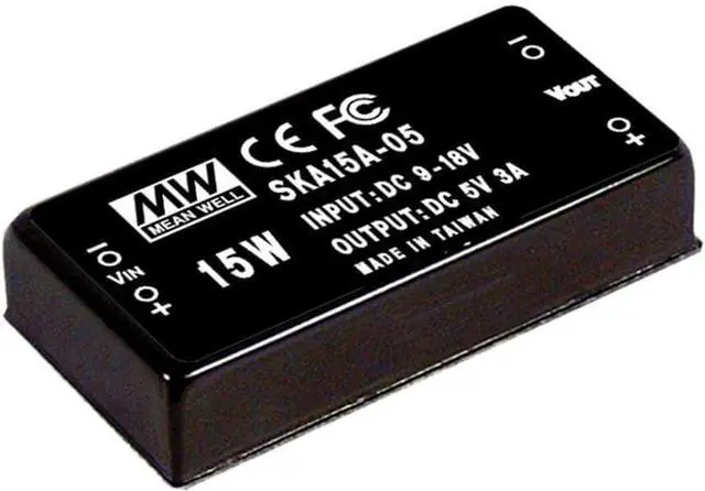 Main image of MEAN WELL SKA15A-05 5V 300~3000mA 15W DC-DC Regulated Single Output Converter DC/DC Converter