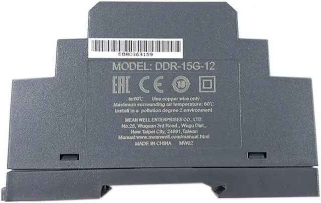 Alt view image 2 of 6 - Original Mean Well DIN Rail DC-DC Converter DDR-15G Input 9-36V DC to 12V DC 1.25A 15W meanwell Switching Power Supply Power Converter (12V/24Vdc to 12Vdc)