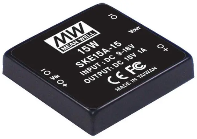 Main image of MEAN WELL SKE15B-05 5V 300~3000mA 15W DC-DC Regulated Single Output Converter DC/DC Converter