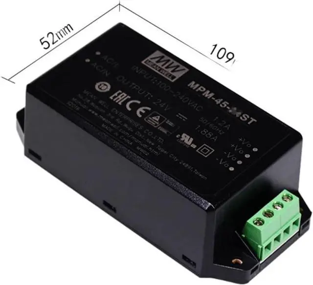Alt view image 2 of 5 - Mean Well MPM 45W 15V 3.3A Switching Power Supply AC Single Output MPM-45-15ST Medical Terminal Block Wiring Type Power Supply Driver Converter Transformer