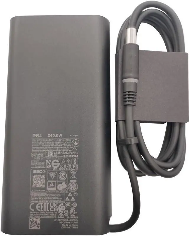 Alt view image 7 of 7 - Dell GaN Laptop Charger 240W Watt Barrel 7.4mm tip AC Power Adapter - Precision 7670 7680 7770 7780,Alienware M15 R7,X16,X17 R2,X15 R2,M17 R5