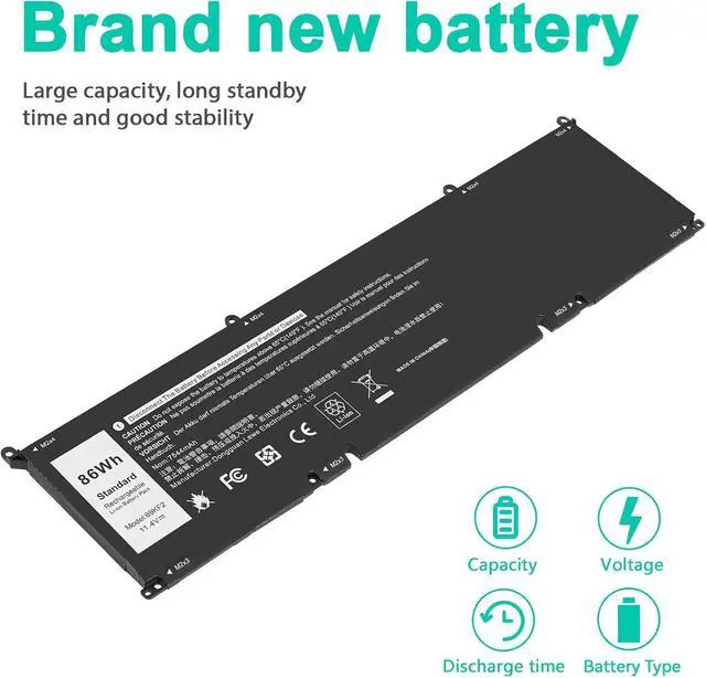 Alt view image 2 of 7 - 69KF2 Laptop Battery for Dell XPS 15 9500 9510 9520 Precision 5550 5560 5570 Alienware M15 M17 R3 R4,for Inspiron 7510 7610 P87F P91F,G15 5510 5511 5515 5520 5521,G7 7500 70N2F,M59JH,8FCTC, DVG8M