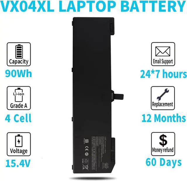 Alt view image 5 of 6 - Emanjor 90Wh VX04XL L05766-855 Laptop Battery Replacement for HP ZBook 15 G5 G6 4ME79AA Series VX04090XL HSTNN-IB8F L06302-1C1 HSN-Q13C