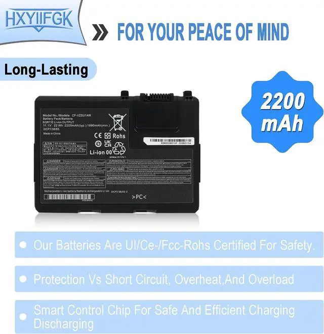 Alt view image 6 of 7 - CF-VZSU1AW Laptop Battery Replacement for Panasonic Toughbook CF-33 12 inch CF-33MK1 CF-VZSU1AR CF-VZSU1AJS CF-VZSU1BW CF-33AEHFATG CF-33AEQGATG CF-33AEHFZTG CF-33AEHFZTN