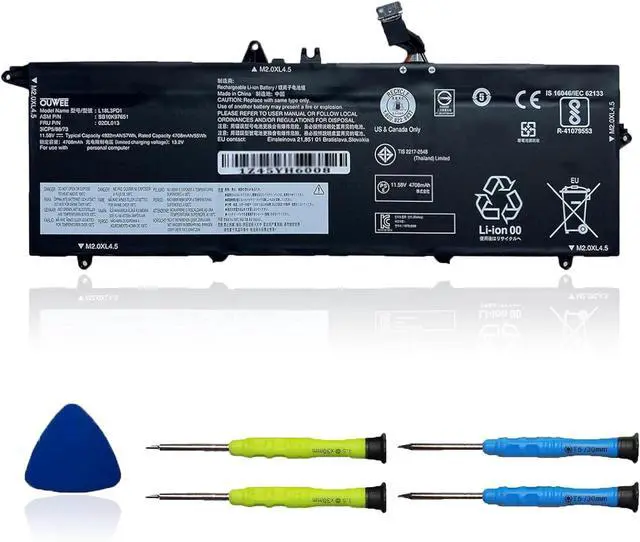 Main image of L18L3PD1 Laptop Battery Compatible with Lenovo ThinkPad T14S T490S T495S Series L18M3PD1 L18C3PD1 L18M3PD2 L18C3PD2 02DL013 02DL014 02DL015 5B10W13909 5B10W13910 5B10W13911 11.58V 57Wh 4922mAh