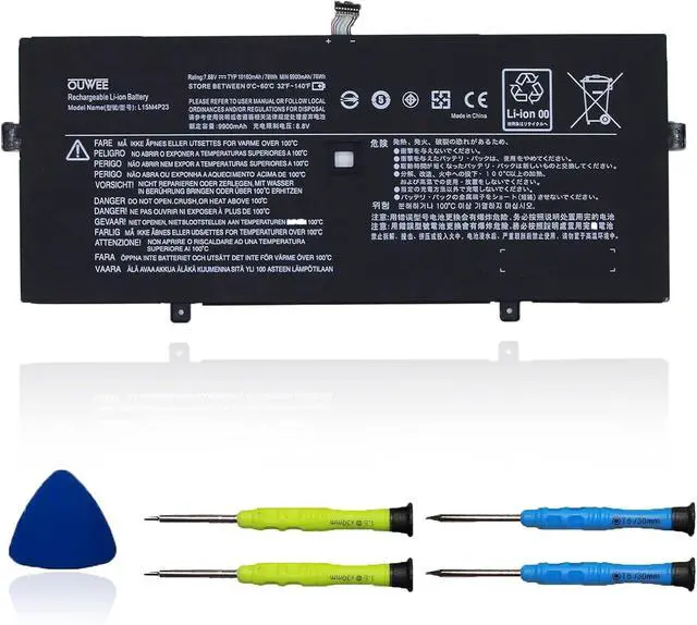 Main image of L15M4P23 Laptop Battery Compatible with Lenovo Yoga 5 Pro Ideapad Yoga 910-13IKB Glass Yoga 910-13IKB Series L15M4P21 L15C4P22 L15C4P21 5B10L46105 5B10L22508 2ICP4/56/130-2 7.68V 78Wh 10160mAh