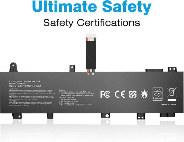 Alt view image 2 of 7 - C41N1906-1 4ICP5/63/133 Laptop Battery Replacement for ASUS TUF Gaming A17 FX706 FX706IU FX766IU FA706 FA706IU F15 FX506 FX506H FX506L FA506 FA50IV FA566IV Series (Long Cable) 15.4V 90Wh