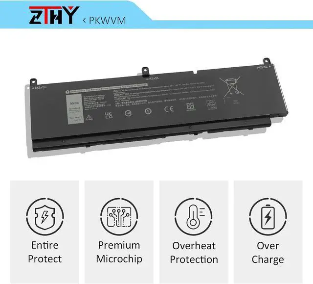 Alt view image 5 of 7 - ZTHY 95Wh PKWVM Battery Replacement for Dell Precision 7550 7560 7750 7760