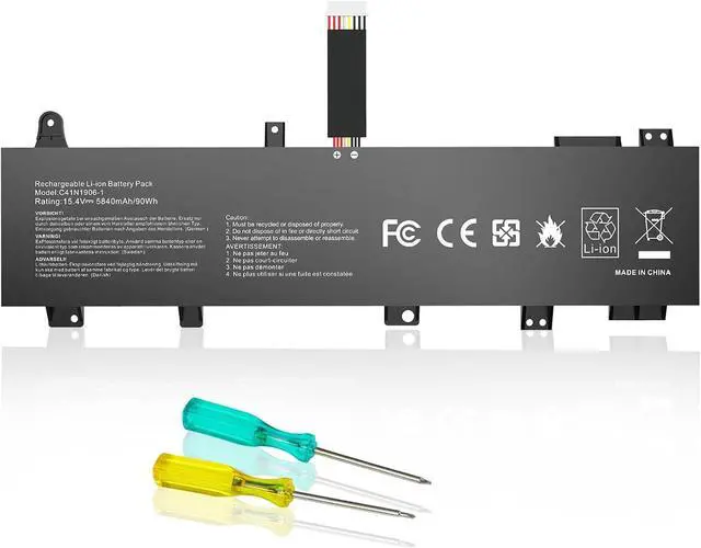 Alt view image 7 of 7 - C41N1906-1 4ICP5/63/133 Laptop Battery Replacement for ASUS TUF Gaming A17 FX706 FX706IU FX766IU FA706 FA706IU F15 FX506 FX506H FX506L FA506 FA50IV FA566IV Series (Long Cable) 15.4V 90Wh