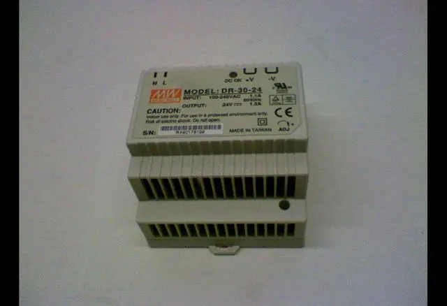 Main image of Mean Well DR-30-24 Ac to DC DIN-Rail Switching Power Supply, 24VDC, 1.5A, 36W