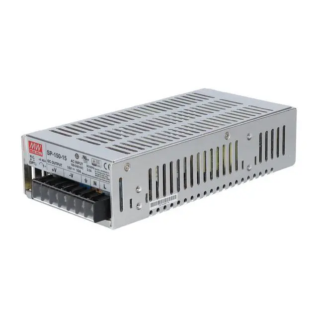 Alt view image 3 of 7 - Mean Well SP-150-15 Power Supply, Single Output, 15 Volt, 10 Amp, 150 Watt, 7.0" L x 3.9" W x 2.0" H, Silver