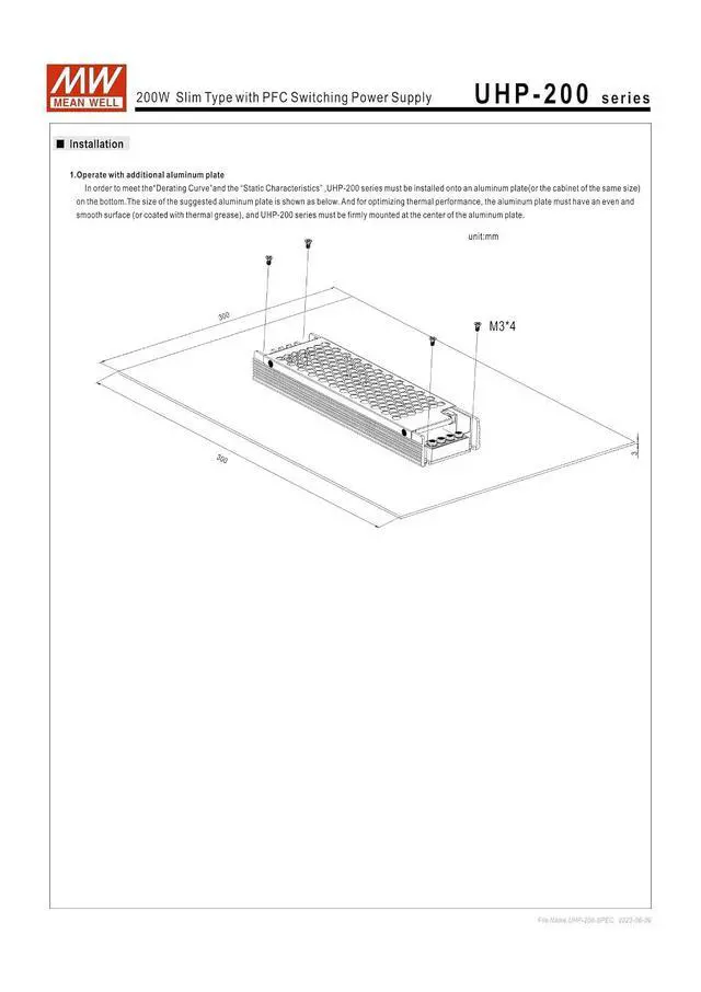 Alt view image 7 of 7 - Mean Well UHP-200R-5 200W Slim Type with PFC Switching Power Supply 5V/40A