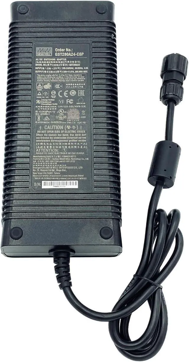 Alt view image 6 of 7 - Mean Well GST280A24-C6P 280.08W AC Adapter 4-Pin 24V 11.67A GST280A24 Power Supply Cord