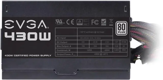 Alt view image 5 of 7 - Evga - 100-w1-0430-kr - 430w White 80plus PSU