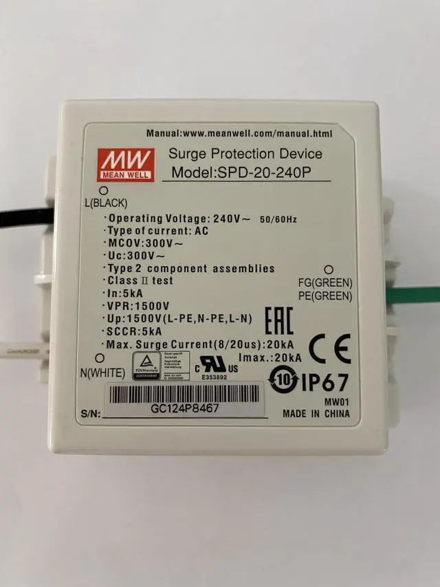 Main image of Mean Well SPD-20-240P Surge Protection Device