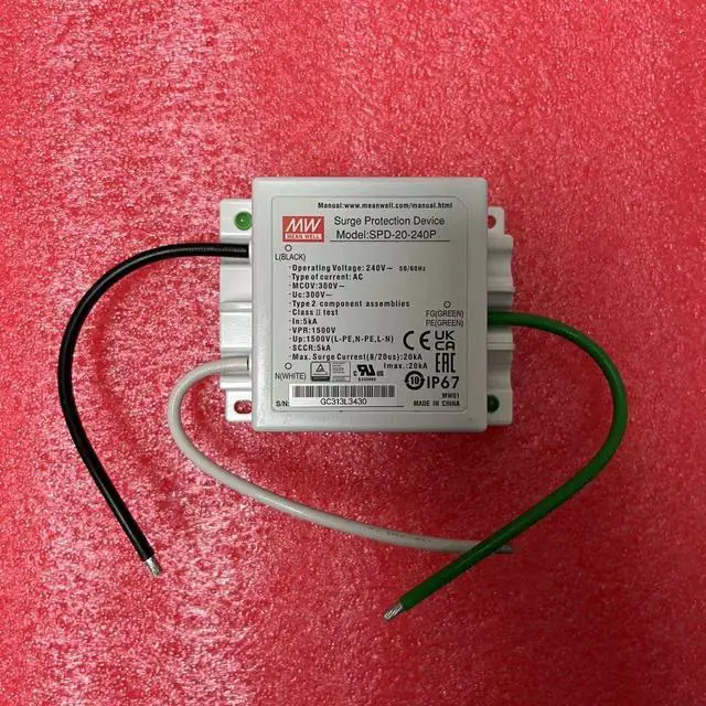 Alt view image 3 of 5 - Mean Well SPD-20-240P Surge Protection Device