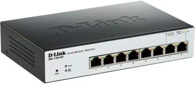 Alt view image 3 of 7 - D-Link Business DGS-1100-08P Easy Smart 8 Pt PoE Gig Switch