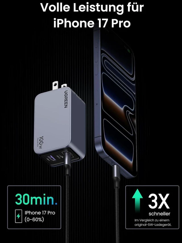 Alt view image 5 of 7 - Nexode Pro 100W GaN USB C Wall Charger 3-Port Compact Fast PPS Charger for MacBook Pro/Air Pixelbook iPad iPhone 17/16/15 Series Galaxy S25/S24 Pixel 10/9 Steam Deck