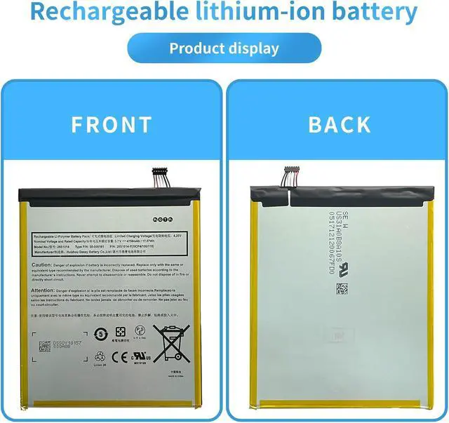 Alt view image 7 of 7 - 26S1014 26S1014-Y ST23 58-000181 58-000219 MC-31A0B8 1ICP4/100/118 Laptop Battery Compatible with Fire 8 7 Generation SX034QT SX0340T Series(3.8V 17.57Wh)
