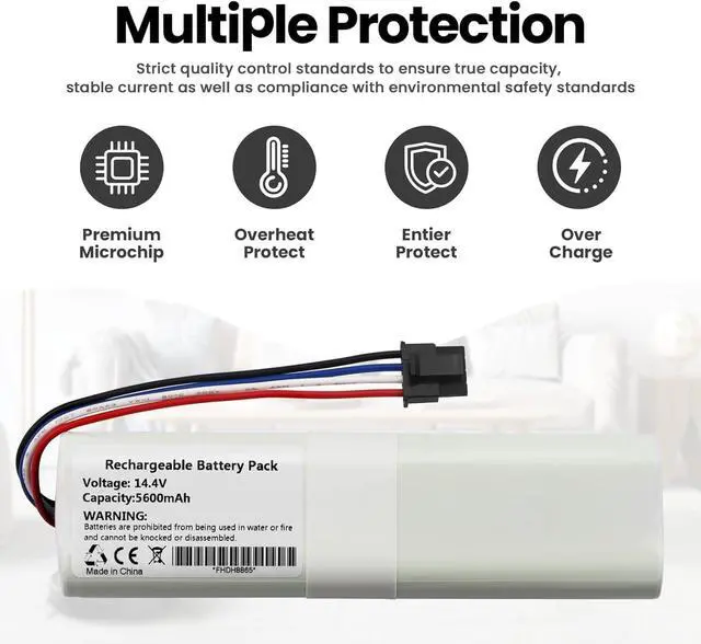 Alt view image 6 of 7 - 5600mAh Vacuum Cleaner Battery Compatible with Find Mova L600 (rzls4) Cordless Vacuum Cleaner Total Clean Battery 14.4V