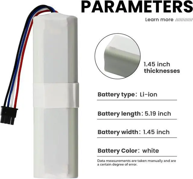 Alt view image 7 of 7 - 5600mAh Vacuum Cleaner Battery Compatible with Find Mova L600 (rzls4) Cordless Vacuum Cleaner Total Clean Battery 14.4V