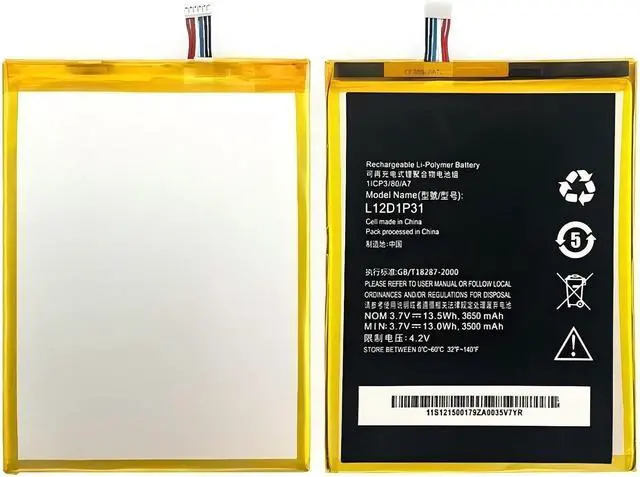 Alt view image 3 of 7 - L12D1P31 Laptop Battery,Compatible for Lenovo A1000/A3000-H/A5000E/A1010-T/A3300/A1010 Tablet Battery Replacement Bateria Grade A Cell.
