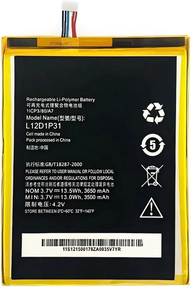 Alt view image 6 of 7 - L12D1P31 Laptop Battery,Compatible for Lenovo A1000/A3000-H/A5000E/A1010-T/A3300/A1010 Tablet Battery Replacement Bateria Grade A Cell.