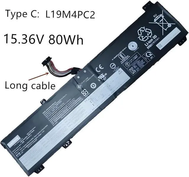 Alt view image 2 of 7 - L19M4PC0 L19C4PC0 L19L4PC0 L19SPC0 Laptop Battery,Compatible for Lenovo Legion 5-15ARH05,15IMH05H L19M4PC1 L19M4PC2 L19C4PC1 L19C4PC2(Type C(Long Cable))