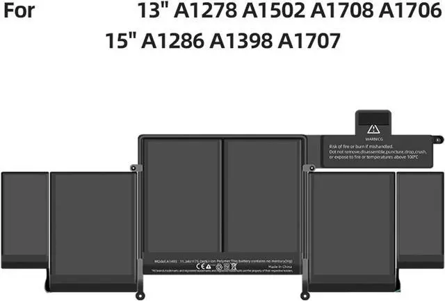 Alt view image 2 of 6 - BeNtli A1322 A1493 A1713 A1819 A1417 A1618 A1321 BatteryCompatible for MacBook Pro 13" A1278 A1502 A1708 A1706 15" A1286 A1398 A1707(A1706(Late 2016))