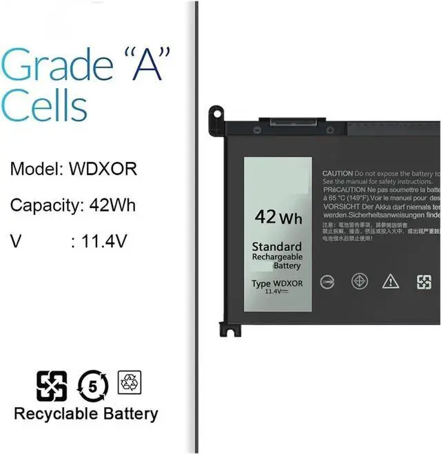 Alt view image 3 of 7 - BeNtli 42Wh WDX0R Laptop BatteryCompatible for Dell Vostro 5468 5471 5568 Compatible for Inspiron 13 5368 5378 5379 7368 5770 7460 7472 5567 5570 5579