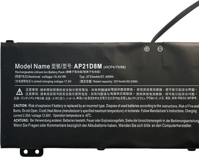Alt view image 5 of 7 - 15.4V 57.48Wh 3733mAh AP21D8M 4ICP4/70/88 Laptop Battery Compatible with Acer Nitro 5/16 AN16-51/V 15/5 AN515-58 AN515-46 AN515-47 ANV15-51