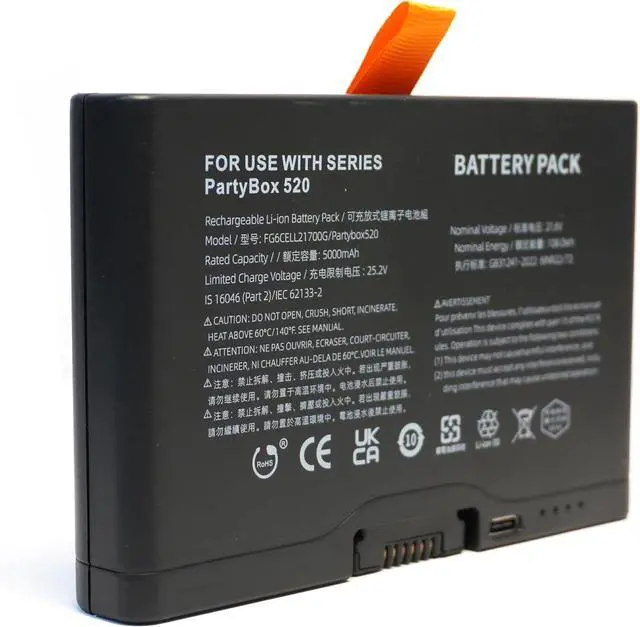 Alt view image 4 of 7 - 21.6V 5000mAh FG2CELL21700G Bluetooth Speaker Battery Compatible with JBL partybox 520 720