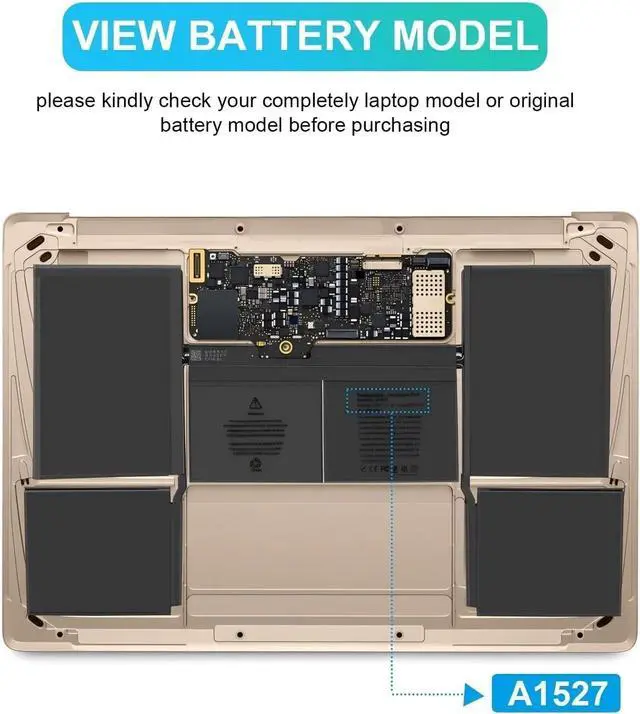Alt view image 6 of 7 - A1534 A1527 A1705 (Early 2015 Early 2016 Mid 2017) Battery,Compatible for MacBook 12 Inch Retina EMC 2746 2991 3099 MNYG2 MLHA2 MNYF2 MF855