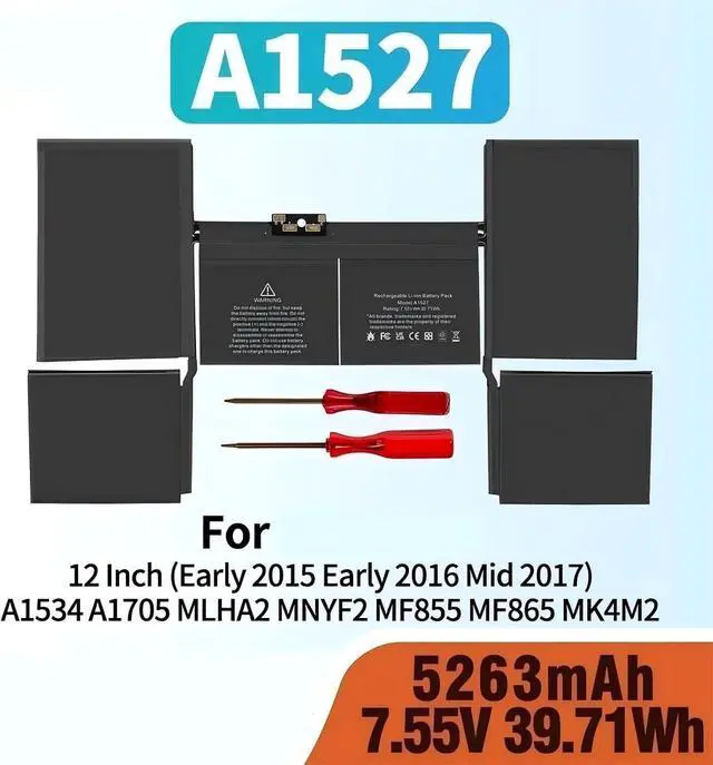Alt view image 2 of 7 - A1534 A1527 A1705 (Early 2015 Early 2016 Mid 2017) Battery,Compatible for MacBook 12 Inch Retina EMC 2746 2991 3099 MNYG2 MLHA2 MNYF2 MF855