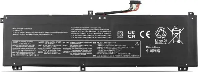 Main image of L22C4PC3 L22D4PC3 L22M4PC3 5B11K39157 5B11K39160 SB11K39158 SB11K39159 Laptop Battery Replacement for Lenovo Legion S7 16IRH8 / Legion S7 16APH8 / Legion 9 16IRX8 Series(15.56V 99.9Wh)