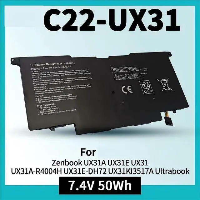Alt view image 2 of 7 - C21-UX31 C22-UX31 C23-UX31 Laptop Battery,Compatible for Asus Zenbook UX31A UX31E UX31 UX31A-R4004H UX31E-DH72 UX31KI3517A Ultrabook.