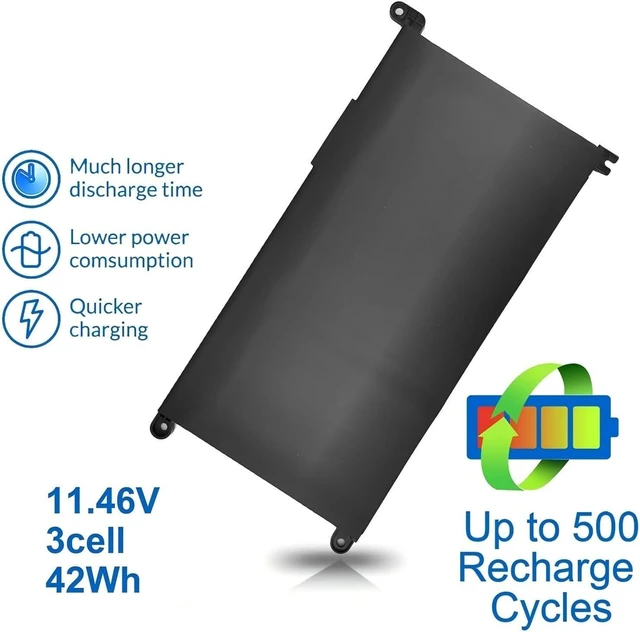 Alt view image 4 of 7 - YRDD6 1VX1H Laptop Battery,Compatible for Inspiron 5482 5485 5491 3310 2-in-1 3493 3593 3793 5493 5585 5593 5480 5590 3584 Vostro 3491