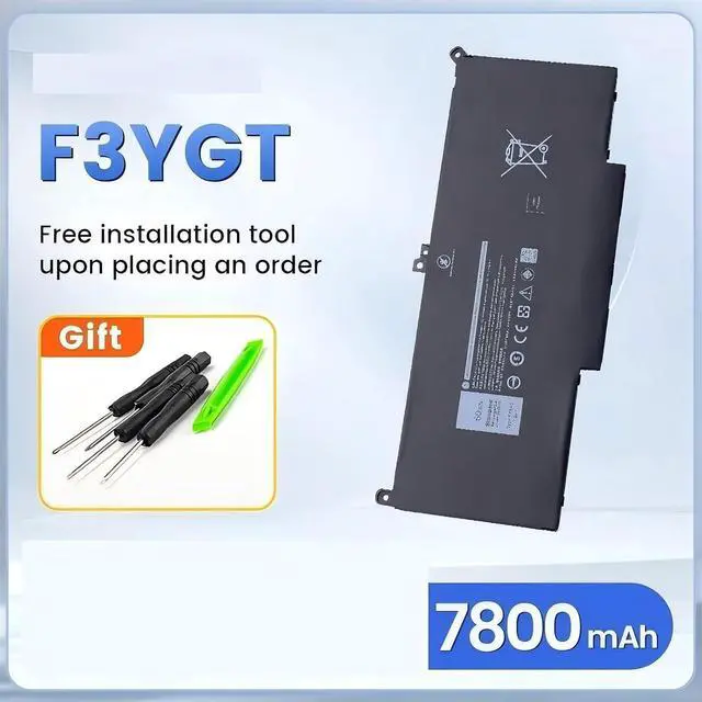 Alt view image 2 of 5 - F3YGT Laptop Battery,Compatible for Latitude 7480 12 13 7000 7280 7290 E7280 E7290 E7380 E7390 7000 7380 7390 7480 7490 2X39G 4.9 3.