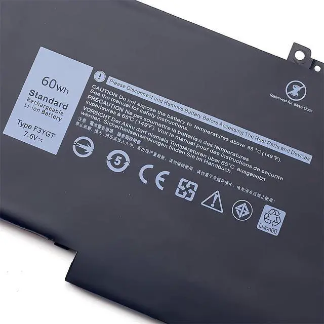 Alt view image 4 of 5 - F3YGT Laptop Battery,Compatible for Latitude 7480 12 13 7000 7280 7290 E7280 E7290 E7380 E7390 7000 7380 7390 7480 7490 2X39G 4.9 3.