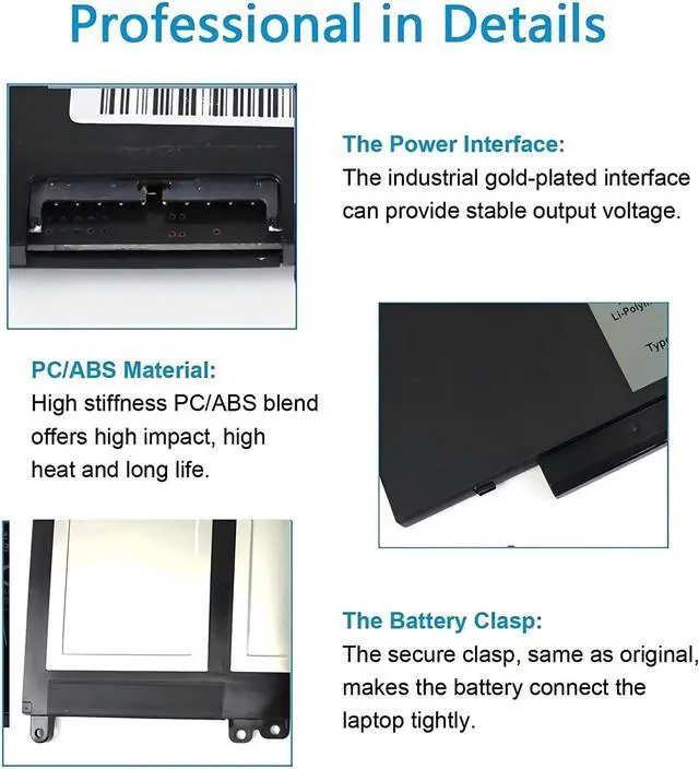 Alt view image 5 of 6 - G5M10 E5550 E5450 E5250 Battery,Compatible for Latitude E5550 E5450 E5250 5550 5450 5250 3150 3160 8V5GX R9XM9 1KY05 08V5GX.
