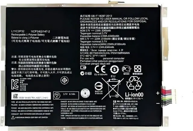Alt view image 3 of 7 - L11C2P32 3.7V/6340mAh Laptop Battery,Compatible for Lenovo IdeaTad S6000 S6000-F S6000-H A7600 A7600-HV A7600-F A10-80 A10-80HC S6000F/H L12D2P31.