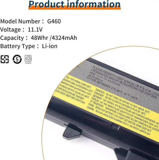 Alt view image 6 of 7 - L09S6Y02 Laptop Battery,Compatible for Lenovo IdeaPad G460 G470 G570 G560 V360 V370 V470 Z370 Z460 Z465 Z570 B470 B570 E47A E47G K47A.