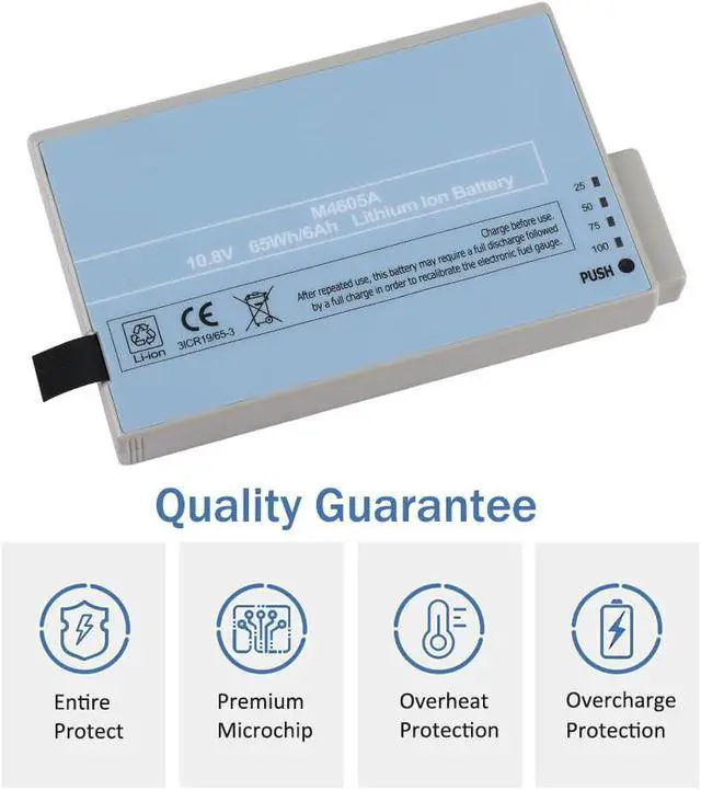 Alt view image 2 of 7 - M4605A 10.8V 65Wh Battery Compatible with IntelliVue MP20 MP30 MP5T M8001A MX400 Patient Monitor Avalon FM20 FM30 865297 M2702A M8105AS Grey
