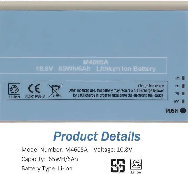 Alt view image 6 of 7 - M4605A 10.8V 65Wh Battery Compatible with IntelliVue MP20 MP30 MP5T M8001A MX400 Patient Monitor Avalon FM20 FM30 865297 M2702A M8105AS Grey