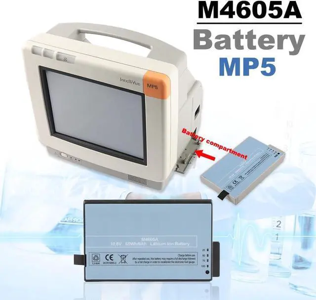 Alt view image 7 of 7 - M4605A 10.8V 65Wh Battery Compatible with IntelliVue MP20 MP30 MP5T M8001A MX400 Patient Monitor Avalon FM20 FM30 865297 M2702A M8105AS Grey