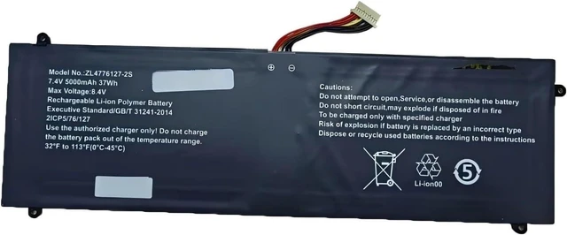 Alt view image 3 of 5 - Compatible for Universal 10-Pin Laptop Battery, Replacement for ZL4776127-2S, 7.4V 5000mAh 37WH (8-Lines) & 7.4V 4000mAh 29.6WH (9-Lines).(ZL4776127-2S 4000MAH)