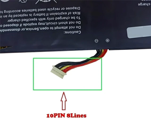 Alt view image 4 of 5 - Compatible for Universal 10-Pin Laptop Battery, Replacement for ZL4776127-2S, 7.4V 5000mAh 37WH (8-Lines) & 7.4V 4000mAh 29.6WH (9-Lines).(ZL4776127-2S 4000MAH)